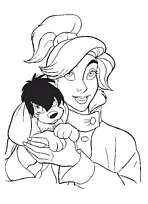 coloriage anastasia porte son chien